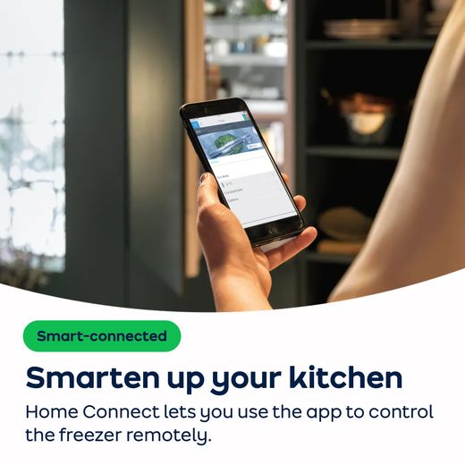 NEFF N50 Integrated Frost Free Under Counter Freezer with Fixed Door Fixing Kit - AO Annotation - Home Connect